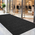 2' X 6' Commercial Grade Hallway Runner Rug, Industrial Rug Heavy Duty Brush Step Entrance Mat Weather Utility Rug with Non Slip Rubber Backing, Commercial Traffic Guard Door Carpet, Jet Black