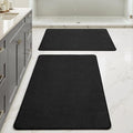 MIULEE Set of 2 Ultra Thin Bathroom Rugs, Rubber Bath Mats for Bathroom Non Slip, Quick Dry Absorbent Bath Rug Machine Washable, Fit Under Door, Shower, Sink, Halloween Home Decor, Black, 24x36 Inch