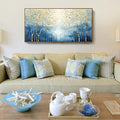 amatop Framed Modern Abstract Nature Wall Art: Large Navy Blue Tree of Life Art Print, Ready-to-Hang for Living Room, Bedroom or Office (48x24 in)