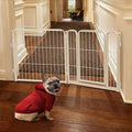 FXW Dog Gate Extra Wide Designed for Indoor Use, Adjustable Width Up to 46-inch Wide (24" H 2 Wire Panels for Puppies and Small Dogs), White