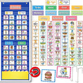 Torlam Visual Schedule for Kid Chore Chart Pocket Charts, Toddler Morning Bedtime Routine Chart Responsibility Daily Schedule Board, Autism Learning Materials PECS ASD ADHD Tools for Home, 105 Cards