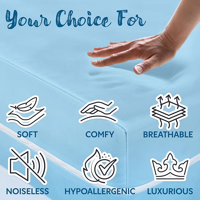 Guardmax Jersey Knitted Queen Zippered Mattress Encasement - Waterproof & Bed Bug Proof Mattress Protector - Comfortable, Soft, and Noiseless Zippered Bedding - Dust Mite Proof (60 x 80 x 12)