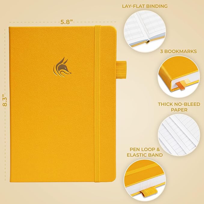 Clever Fox Dated Planner Premium 2026 – Weekly Agenda for Planning & Time Management –Notebook with Habit Tracker & To-do List (Amber Yellow)