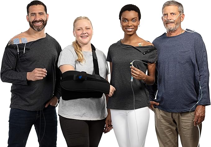 MAI We Care Post Shoulder Surgery Shirts for Men - Tear Away Recovery Apparel, Premium Chemotherapy Clothing