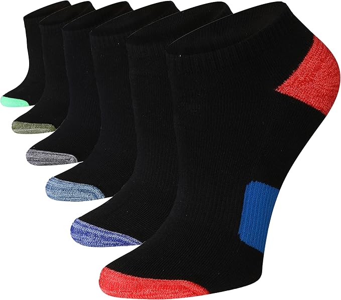 Tipi Toe Women’s 6-Pack Athletic Cushioned Running Ankle Socks – Soft, Breathable Fabric with Arch Support for Comfort