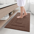 Buganda Bathroom Rugs, 36" x 24", Soft and Absorbent Microfiber Bath Rugs, Non-Slip Shaggy Shower Carpet, Machine Wash Dry Bath Mats for Bathroom Floor, Tub and Shower, Brown