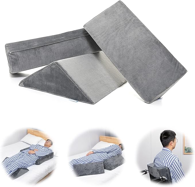 Fanwer Bed Wedges & Body Positioners for Elderly (3 in 1),40 Degree Triangle Wedges for Bed Positioning,Triangle Pillow for After Surgery, Wedges for Bedsores,Wedge Pillow for Positioning