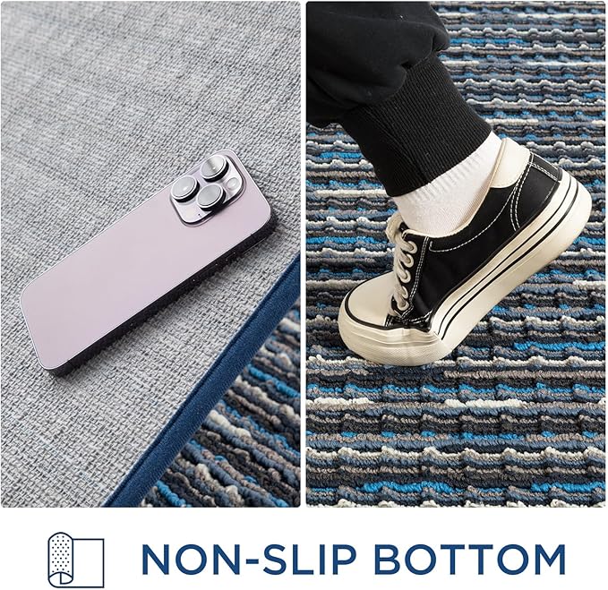 hicorfe Indoor Doormat,Front Back Door Mat Rubber Backing Non Slip Door Mats 24"x35" Absorbent Resist Dirt Entrance Doormat Inside Floor Mats for Entryway Washable Low-Profile