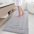 Buganda Bathroom Rugs, 70" x 24", Soft and Absorbent Microfiber Bath Rugs, Non-Slip Shaggy Shower Carpet, Machine Wash Dry Bath Mats for Bathroom Floor, Tub and Shower, Grey