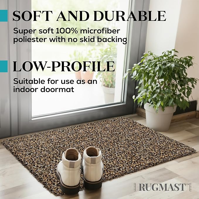 Premium Microfiber Indoor Door Mat – 32"x48" Washable Entry Mat, Non-Slip, Waterproof Backing, Super Absorbent, Low Profile Entryway Doormat for Indoor Entrance
