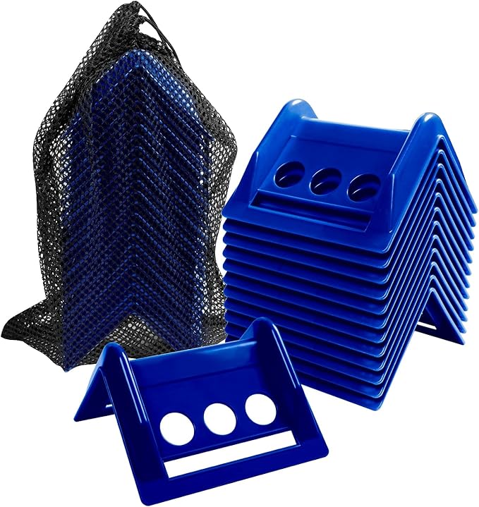24 Pack 4" Flatbed Edge Protectors with Carrying Case, 4" Winch Ratchet Straps Plastic Corner Protectors for Flatbed Cargo Load (Blue)