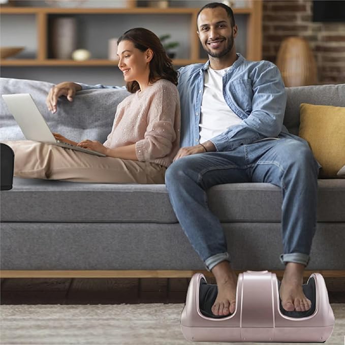 FLEXISPOT Premium Shiatsu Foot Massager with Remote Control – Deep Kneading & Rolling Therapy for Feet, Ankles, Calves, and Legs – Pain Relief & Circulation Booster for Home and Office (Rose Gold)