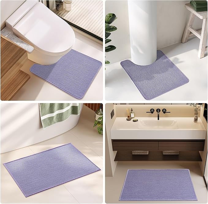 Large Bathroom Rugs Non Slip Washable Bath Rugs Super Absorbent Bathroom Rug Thin Quick Dry Low Pile Bath Mats, Lavender 36"x48"