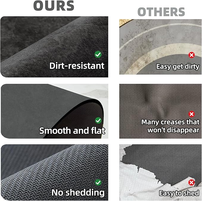 Toilet Rug, Thin Toilet Rugs U Shaped Washable Non Slip Absorbent Quick Dry Low Pile Toilet Mat, 20"x24" U Shape Black