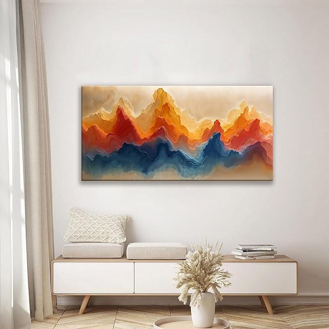Suconvng Abstract Wall Art For Living Room Maximalist Canvas Wall Art Decor Prints Colorful Modern Abstract Wall Decor Painting Picture For Bedroom Office Home Wall Decoration Ready To Hang 24" × 48"