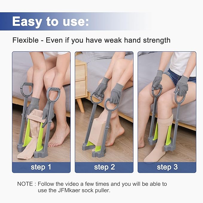 Compression Sock Aid Device | Size for Leg Circ 16 in or Less | Helper Device for Putting on Compression Stocking, Easy On Donning Aid Tool for Socks & Stockings, Durable & User-Friendly Design