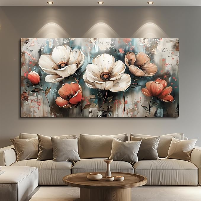 FUHAIHUA Canvas Wall Decor For Bedroom Wall Art For Living Room Office Decorations Boho Wall Paintings Flowers Landscape Pictures Artwork Aesthetic Posters kitchen Home Decor Ready To Hang 20x40 In