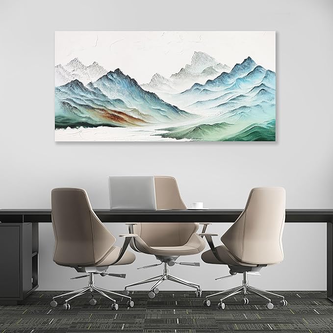Landscape Canvas Wall Art Modern Painting Wall Art Wall Hanging Decor Framed Artwork Moutain Wall Decor for Living Room Bedroom Dining Room Home Office Decor 29"x58"