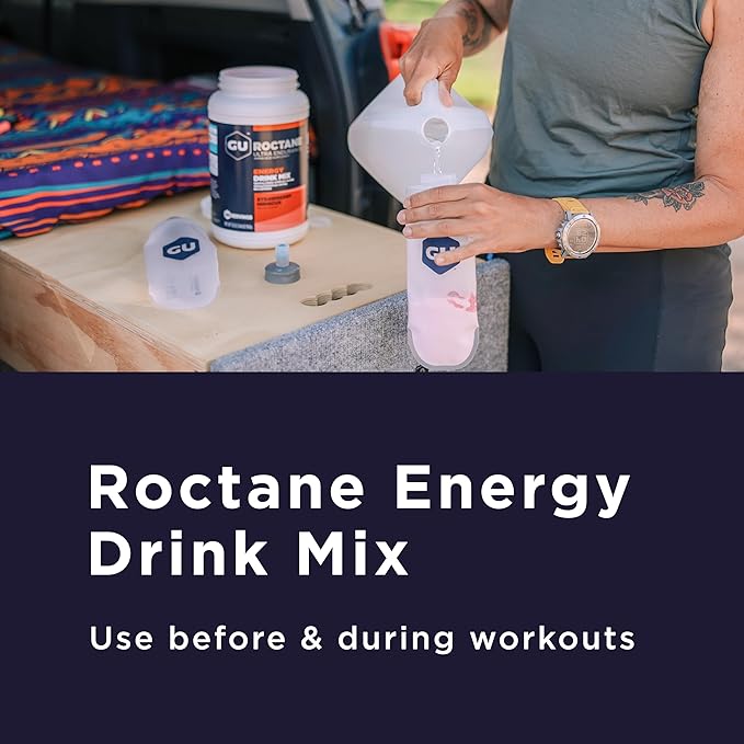 GU Energy Roctane Ultra Endurance Energy Drink Mix, Vegan, Gluten-Free, Kosher, 35mg of Caffeine, and Dairy-Free n-the-Go Energy for Any Workout, 3.44-Pound Jar, Summit Tea