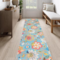 Beeiva Floral Washable Kitchen Runner, Vintage Colorful 2.5x10 Rug Runners for Hallways Non Slip Ultra Thin, Printed Distressed Laundry Room Carpet for Bedroom Bathroom