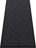 Indoor Outdoor Door Mat, 4’ x 2' Doormat for Entryway, Rubber Backing Non Slip Front Door Mat Outside Entrance, Super Absorbent Commercial Floor Mat for Home Office, Grey
