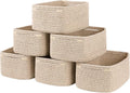 6 Pack Storage Baskets for Shelves, Small Baskets for Shelves, Cute Decorative Storage Bins, Organizer Basket for Gifts Empty, 11.8''Lx7.8''Wx4.7''H-Brown
