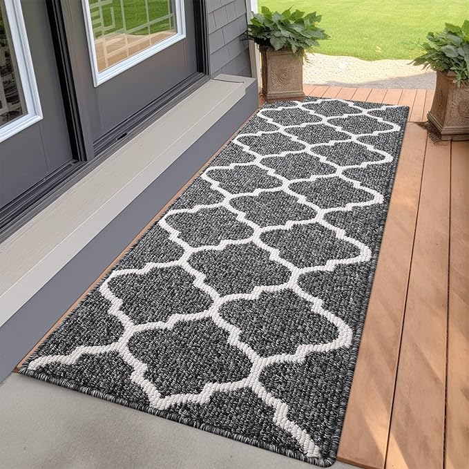 OLANLY Indoor Door Mat, 59x20, Non-Slip Absorbent Resist Dirt Entrance Mat, Washable Low-Profile Inside Floor Doormats for Entryway, Black