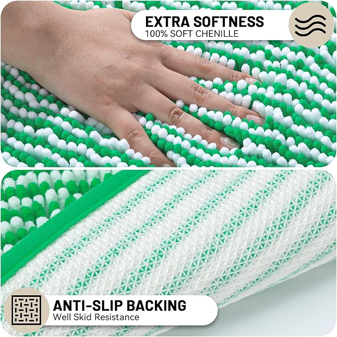 Ultra-Soft Bathroom Rug Set, 2-Piece – Absorbent, Non-Slip, Machine Washable Bath Mats for Bathroom, Shower, Sink, Kitchen （20" x 32" + 17" x 24"）