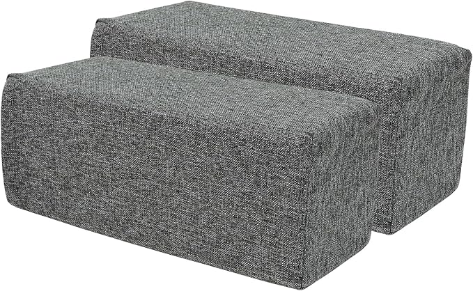 2 Pack Couch Arm Rest Pillow, 8''x8''x20'' Linen Cover, High Density Foam Armrest Cushion, Removable & Washable Elbow Support for Sofa, Bed, and Armchair (Dark Grey)