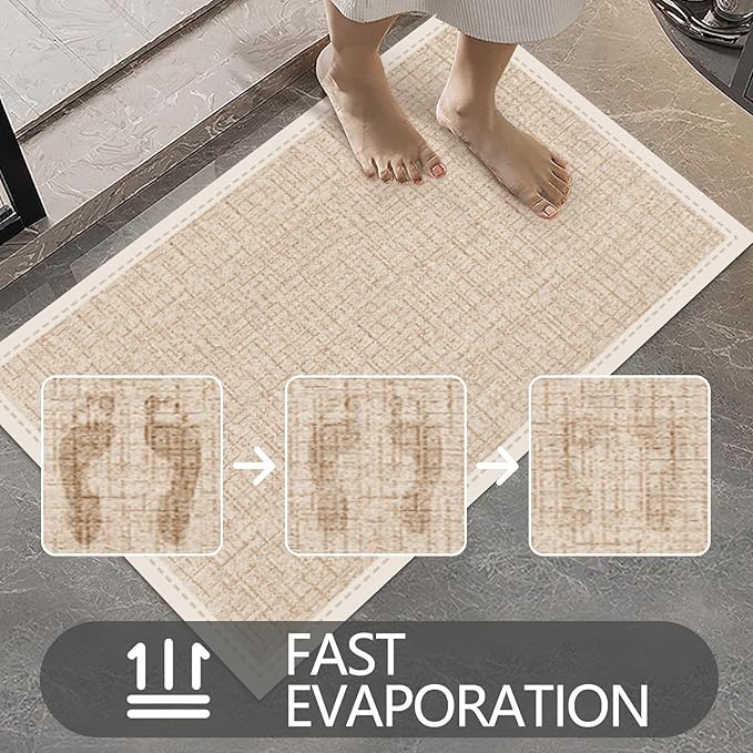 Ultra Thin Door Mat Indoor Entrance, 1/10 in Thin Door Mats for Inside Entry, Non-Slip Rubber Backing Washable Doormat, Fade Resistant, Absorbent, Low Profile Dirt Trapper, 35"X24"