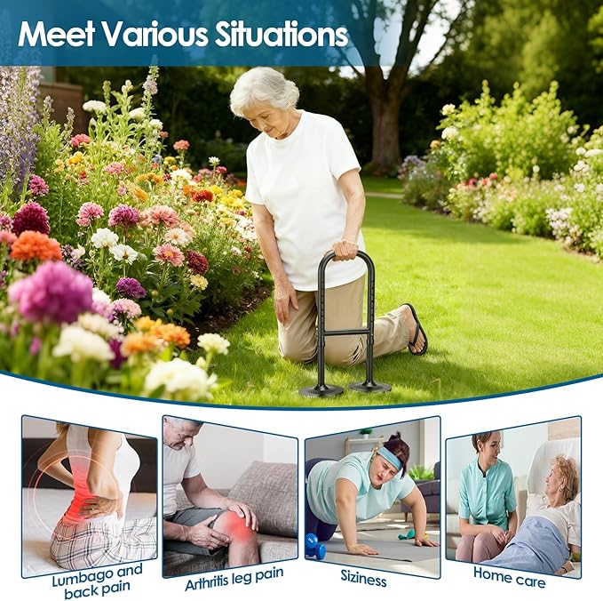 Standing Aid from Floor, 8 Height Adjustable Stand Assist Aid for Elderly, Adjustable Height Assistive Devices, Standing Aids and Supports, Portable Cane Stand Assist Aid for Elderly up to 800lb