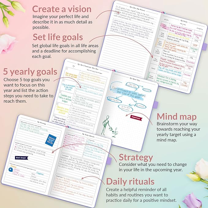 GoGirl Planner and Organizer for Women – A5 Size Weekly Planner, Goals Journal & Agenda to Improve Time Management, Productivity & Live Happier. Undated – Start Anytime, Lasts 1 Year – Lavender