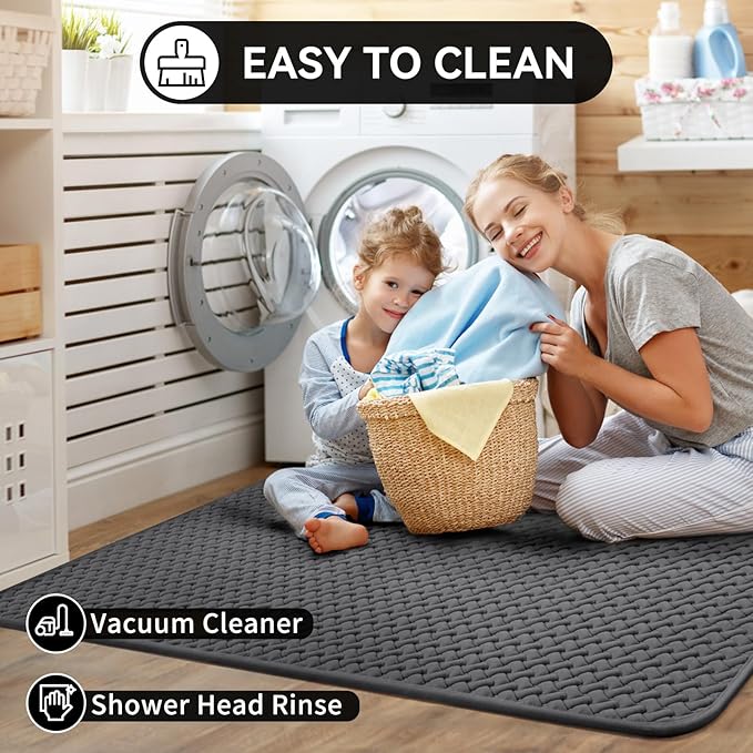 Bathroom Rugs Non Slip, Super Absorbent Quick Dry Bath Mats for Bathroom, Foam Weave Texture Thin Bath Rugs Washable with Rubber Backing Fit Under Door Outside Shower,16" x 24“