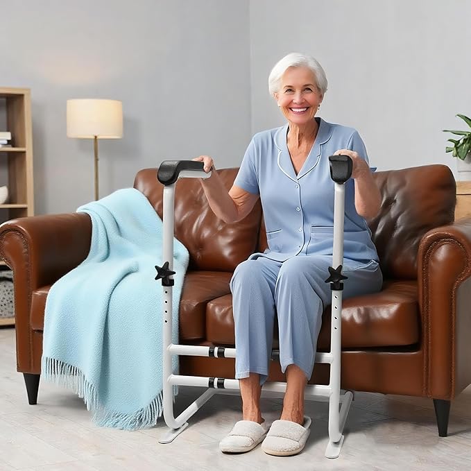 Stand Assist Aid for Elderly/Seniors/Disabled, Couch/Chair Lift Assistance Stand Up Devices with 6-Level Adjustable Height, Help Standing Aids & Supports, 450lbs Loading, White