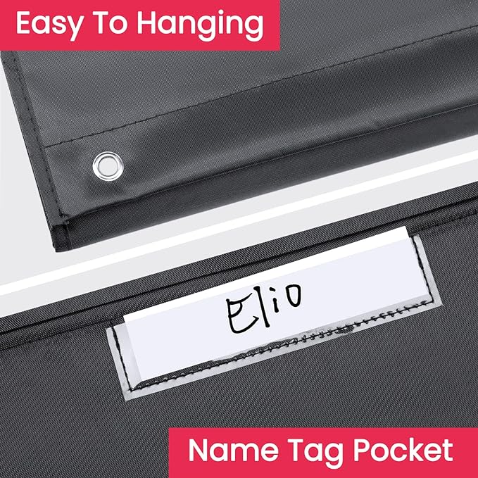 Godery Heavy Duty Storage Pocket Chart for Classroom and Office,Clear Storage Pocket Chart for Files Folder (20+6 POCKETS & NAMETAG)