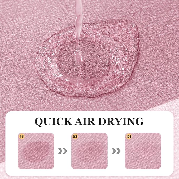 Ultra Thin Bath Mat, Upgrade Backing Non Slip Thin Bath Mats Fit Under Door, Quick Dry Ultra Absorbent Bathroom Rugs, Machine Washable Bath Rugs for Bathroom, Bathtub & Kitchen, Pink/Bordered/24"x17"