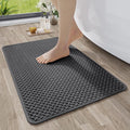 Bathroom Rugs Non Slip, Super Absorbent Quick Dry Bath Mats for Bathroom, Foam Weave Texture Thin Bath Rugs Washable with Rubber Backing Fit Under Door Outside Shower,24” x 35“