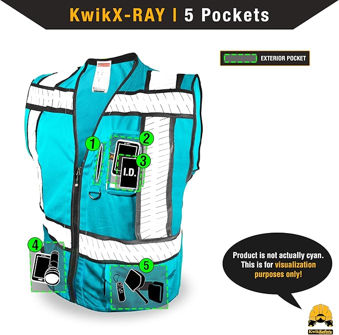KwikSafety - SHERIFF & SPECIALIST Safety Vest [Multi-Use Pockets] Class 2 Reflective Vest ANSI OSHA Safety Vest for Men
