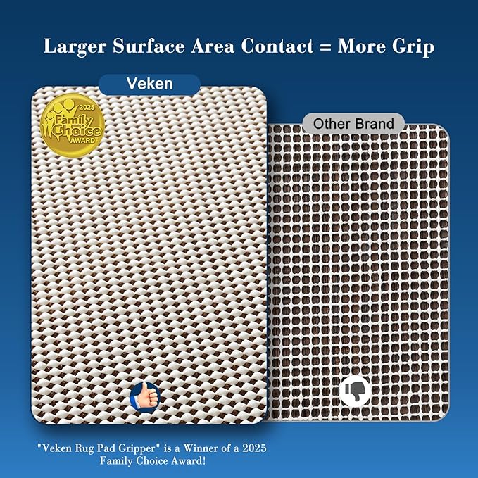 Veken Runner Rug Pad Gripper for Hardwood Floors, Non Slip 2x8 Ft Rug Pads for Area Rugs, Thick Rug Grippers for Tile Floors, Under Carpet Anti Skid Mat, Keep Your Rugs Safe and in Place