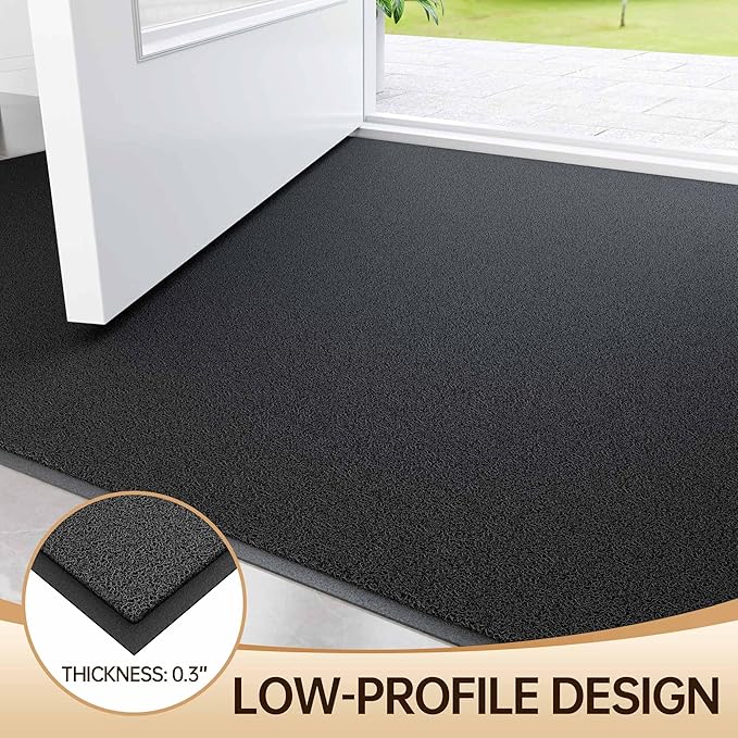 Amyracel Front Door Mat Indoor Outdoor Entrance, 24" x 72" All-Season Waterproof Doormat for Enterway, Heavy Duty Commercial Floor Mat, Fade Resistant, Rubber Back, Low Profile, Easy Clean