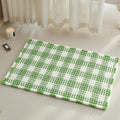 Waffle Bath Mat, Boho Bathroom Rugs Non Slip Washable Absorbent Checkered Bathroom Mat Quick Dry Cute Christmas Bath Mat, 30"x20" Green and White