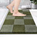 PURRUGS Bathroom Rug Non-Slip Machine Washable 20" x 30", Super Absorbent and Quick-Dry Bath Mat, Extra Soft and Plush Bath Rug for Shower, Bathtub and Sink, Sage Green & Olive Green