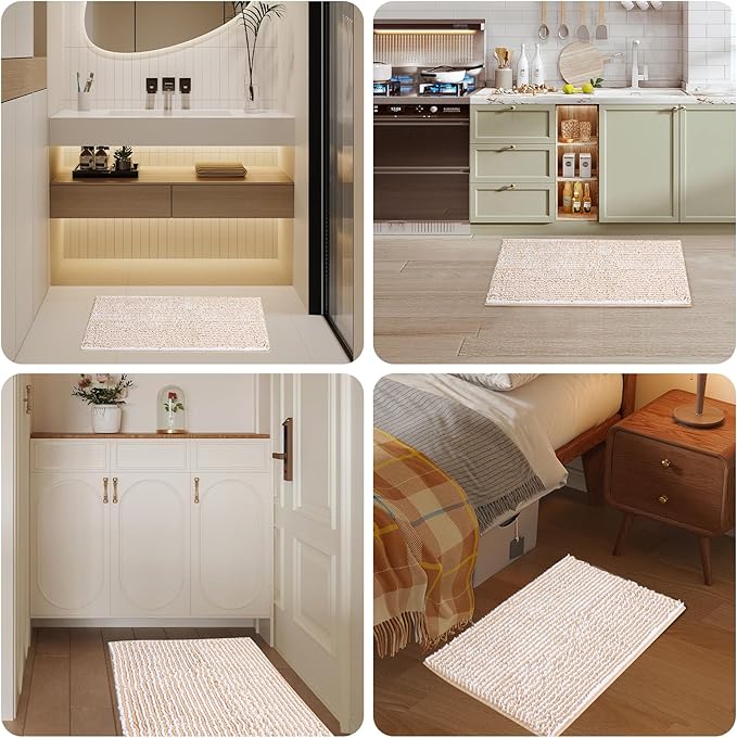 Ultra-Soft Bathroom Rug Set, 2-Piece – Absorbent, Non-Slip, Machine Washable Bath Mats for Bathroom, Shower, Sink, Kitchen （20" x 32" + 17" x 24"）