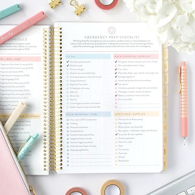 PPP Home Planner 2026 | 12-Month Weekly Calendar (Sunday Start) | Monthly Review & Seasonal Checklists | Budgeting & Savings Worksheets | Daily Bible Reading Plan | Checklists for Routines and Goals