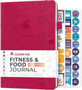 Clever Fox Fitness & Food Journal – Nutrition & Workout Planner for Women & Men – Diet & Gym Exercise Log Book with Calendars, Diet & Training Trackers - Undated, A5 Size, Hardcover (Fuchsia)