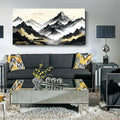 amatop Black Gold Mountain Wall Art – Large Modern Abstract Canvas Print, Inspirational Landscape Artwork for Living Room, Bedroom & Office Decor (58x29 Inch)
