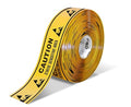 Mighty Line Repeating Message Floor Marking Tape for Safety, Hazard, Warning, Heavy-Duty, Peel and Stick, Adhesive, Industrial Quality, 3" Wide, 100' Long Roll, Yellow, Caution Static Sensitive Area