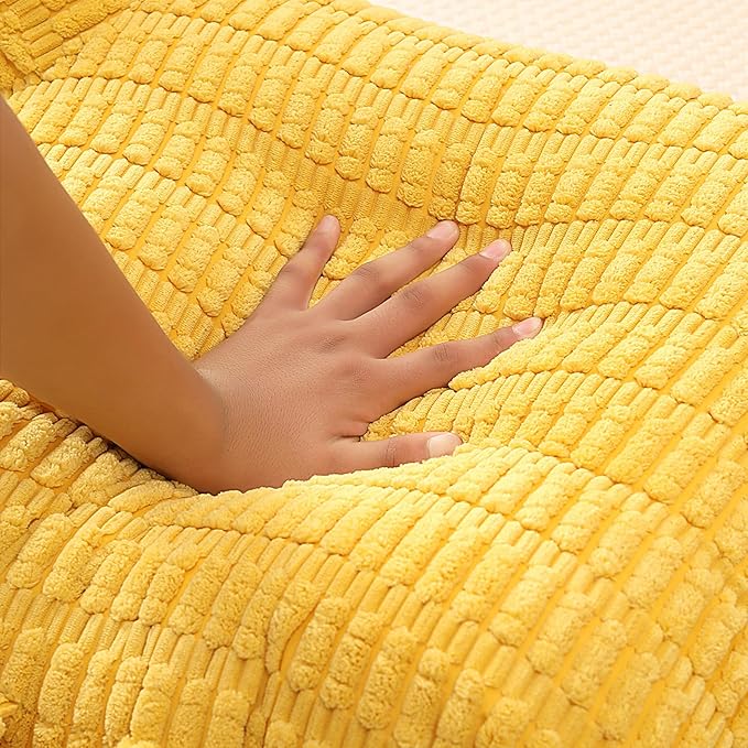 Reading Pillow for Sitting in Bed, Large Backrest Reading Pillow with Arm Rest,Back-Rest Support Cushion for Sit Up on Couch, Sofa, and Floor, Dorm Essentials (Yellow Corduroy, Standard(17"))