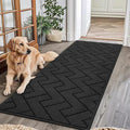 hicorfe Indoor Doormat,Front Back Door Mat Rubber Backing Non Slip Door Mats 24"x71" Absorbent Resist Dirt Entrance Doormat Inside Floor Mats for Entryway Washable Low-Profile(Charcoal)
