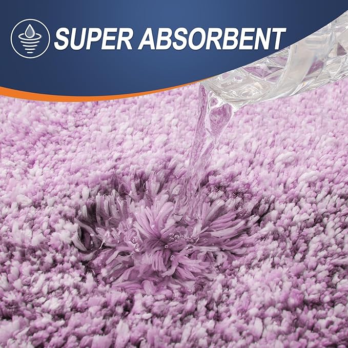 OLANLY Bathroom Rug Set 2 Piece, Soft Absorbent Microfiber Bath Rug Set, Non-Slip, Machine Wash Dry, Plush Shaggy Bath Mats for Bathroom (47"x20"+24"x16", Pinkish-Purple)
